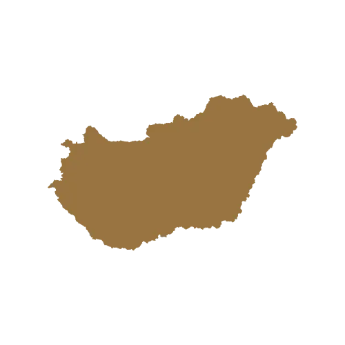 Magyarország térképét ábrázoló grafikus ikon a regionális lefedettséghez a Hadfi Vándorjátszótér oldalán Győrben és a Dunántúlon.
